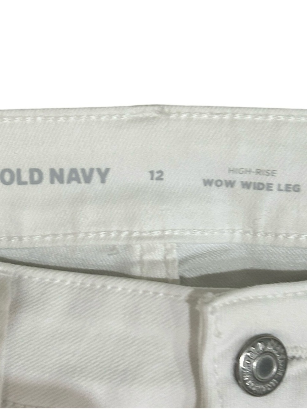 Nwot Old Navy White Wow Wide-Leg denim Jeans size 12 - Picture 10 of 11